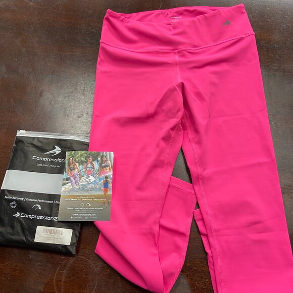 2 Pair! CompressionZ leggings Size L - Pink and Navy - Picture 1 of 5